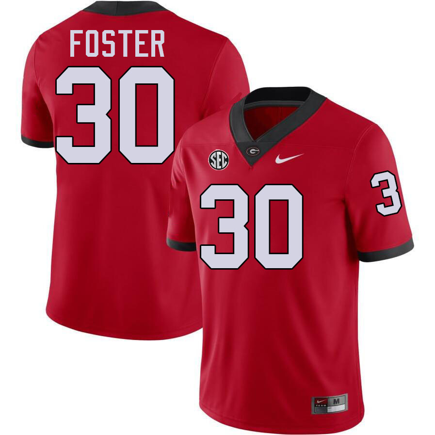 #30 Terrell Foster UGA Jersey,University Of Georgia Bulldogs Football Jersey,Uniforms,Gears-Red